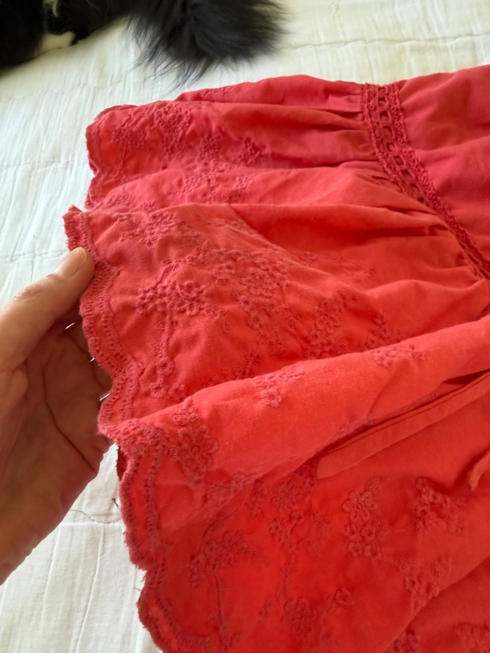 VINTAGE y2k tiered ruffle floral embroidered mini skirt - Picture 3 of 7